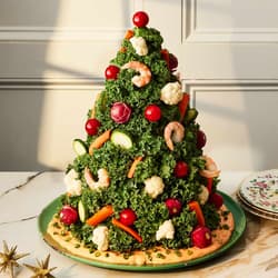 Christmas Crudits Tree with Festive Ranch Dip