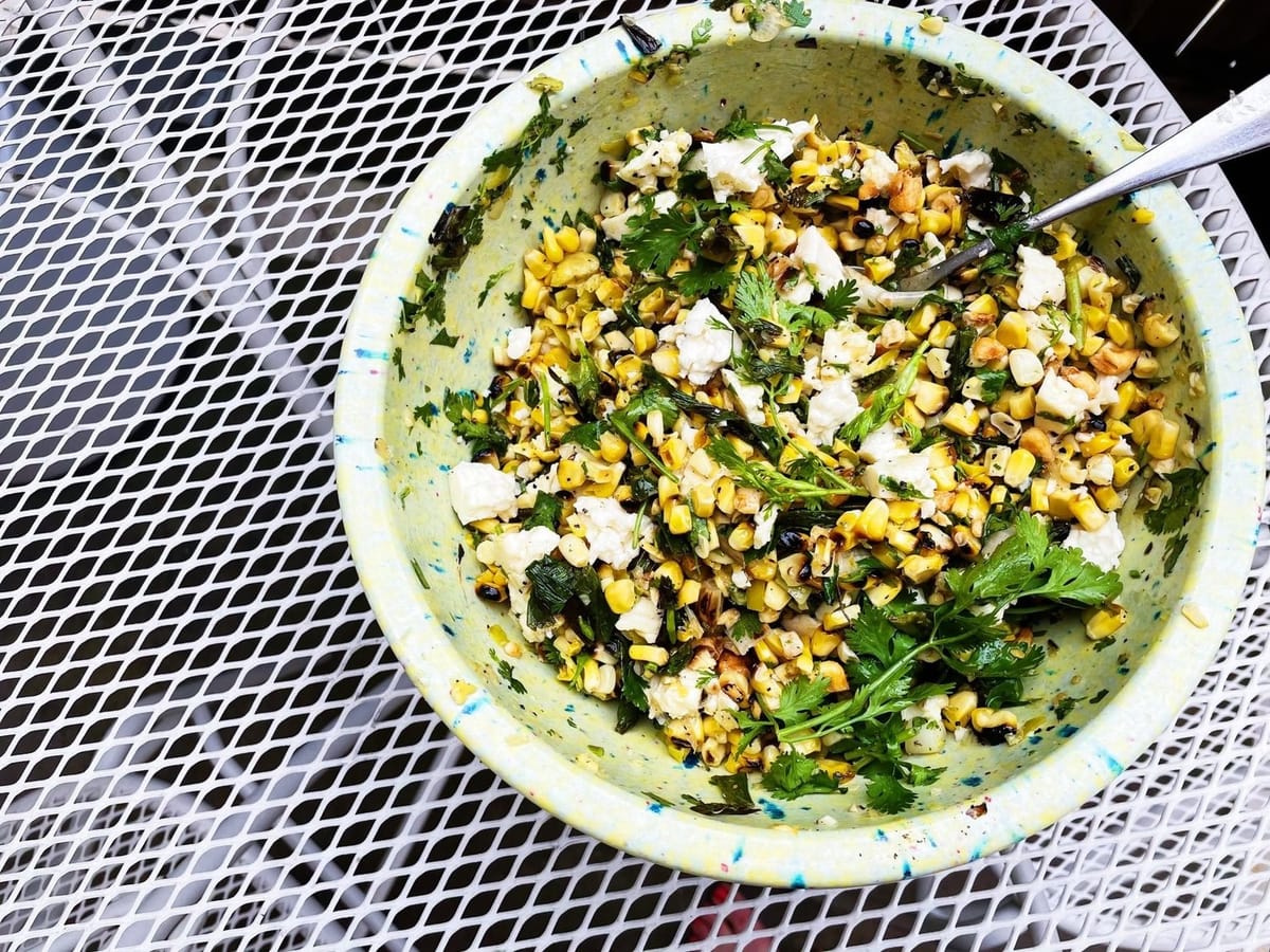 Corn and Scallion Salad with Cilantro-Mint Dressing Recipe