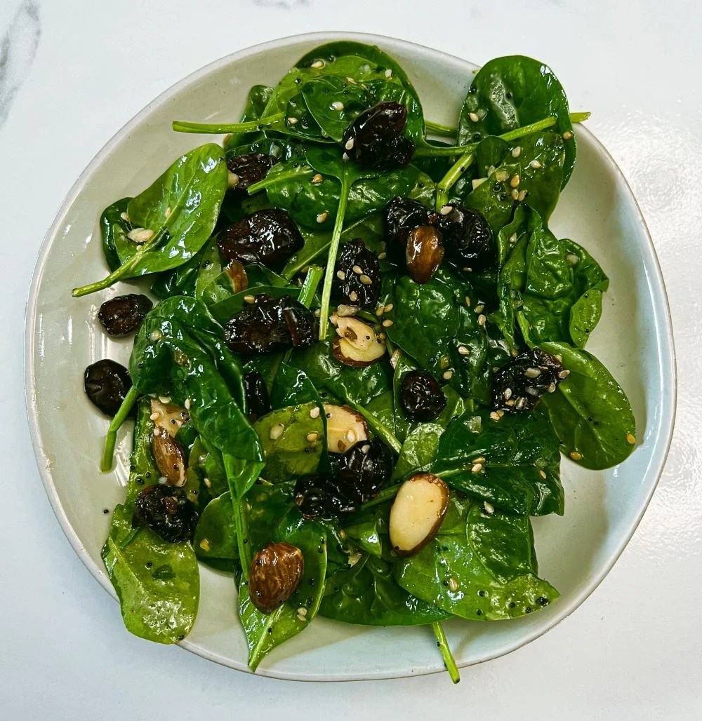 Cranberry Spinach Salad with Fig Balsamic Vinaigrette Recipe