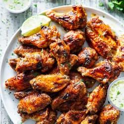 Crisp Chicken Wings with Chili-Lime Butter