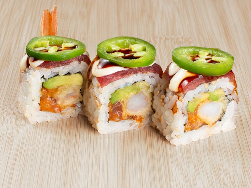 Crunchy Spicy Shrimp Roll and Tuna Nigiri with Jalapeo Quick Pickle Recipe