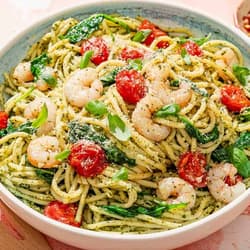 Grilled Shrimp and Cilantro Pesto Pizza Recipe