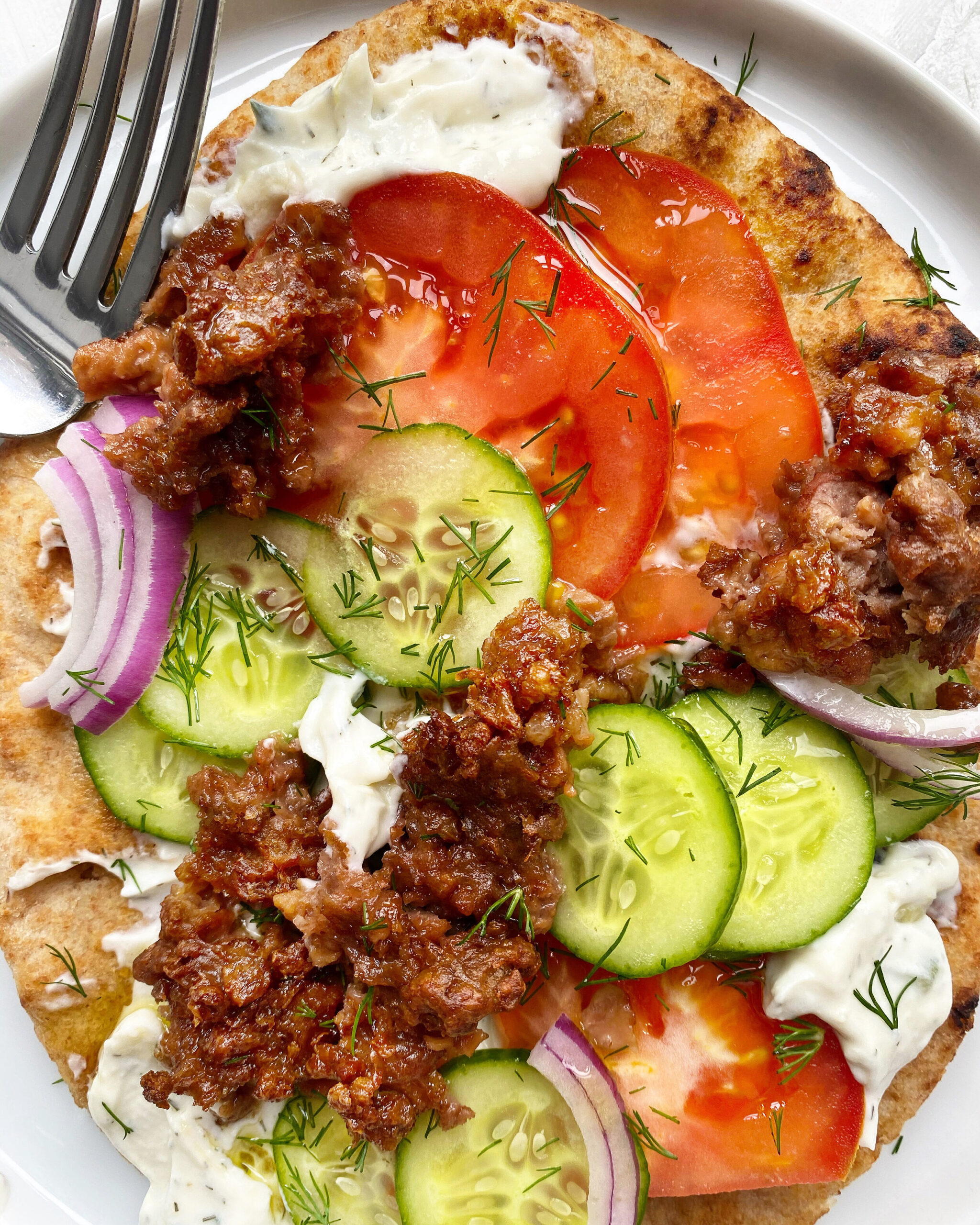 Italian Gyros with Yogurt and Tomato Recipe