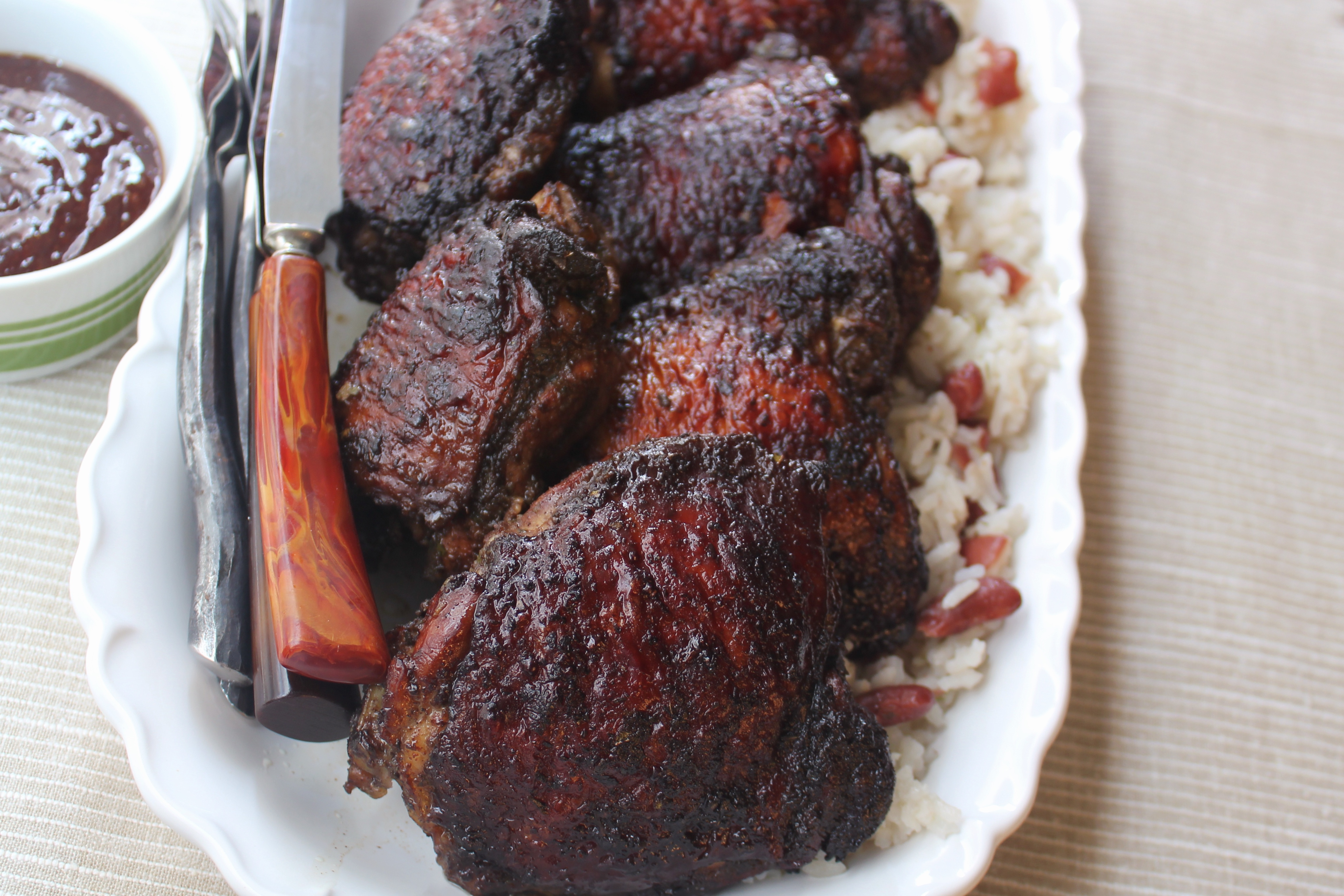 Jamaican Jerked Chicken with Barbecue Sauce Recipe