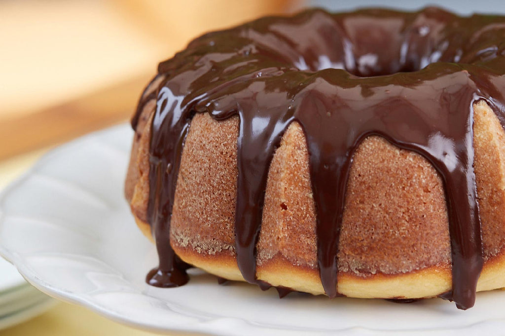 Lemon Bundt Cake with Chocolate Glaze and Candied Lemon Recipe