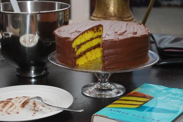 Lemon Cake with Chocolate Gloppy Frosting Recipe
