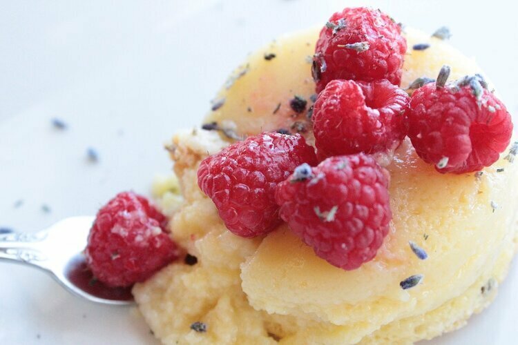 Lemon Pudding Cake with Fresh Mixed Berries Recipe