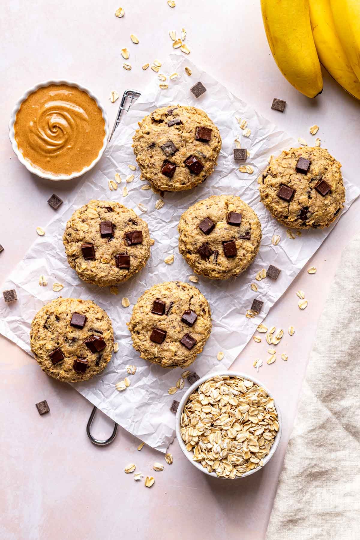 Oatmeal Chocolate-Chip Peanut-Butter Banana Breakfast Cookies Recipe