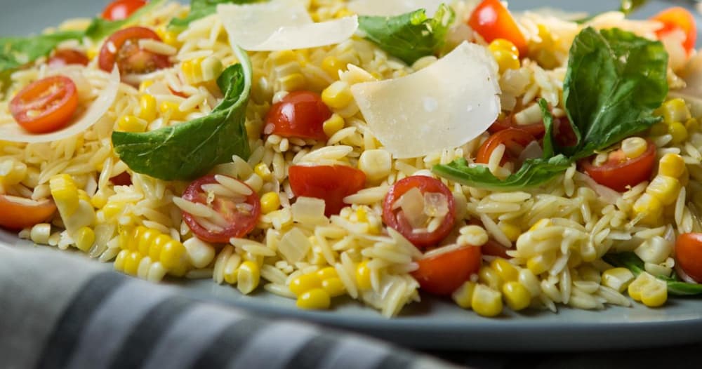 Orzo Salad with Corn, Arugula and Cherry Tomatoes Recipe
