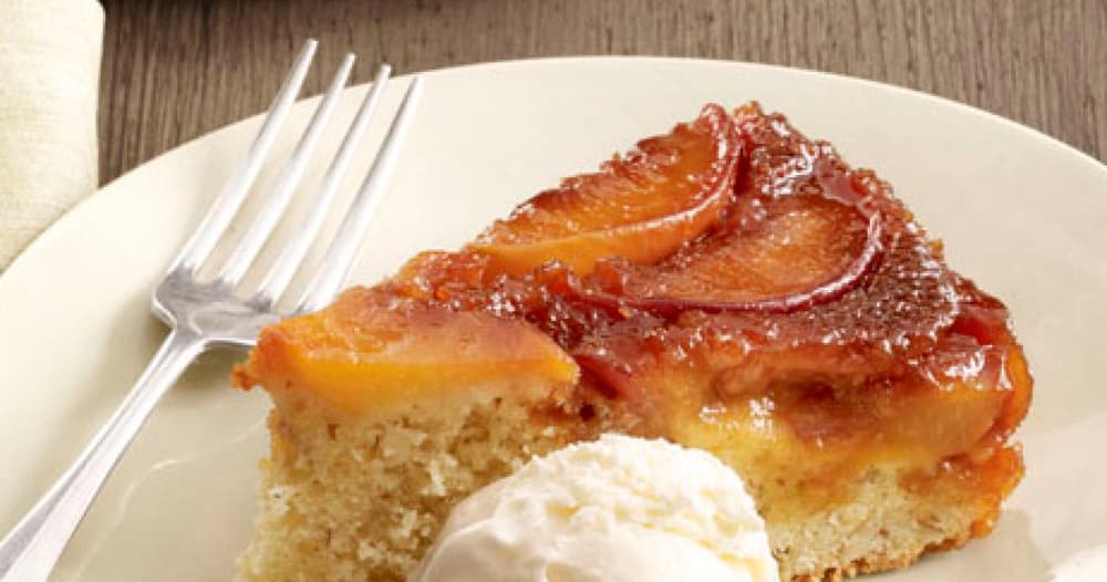 Peach-Almond Upside-Down Cake Recipe