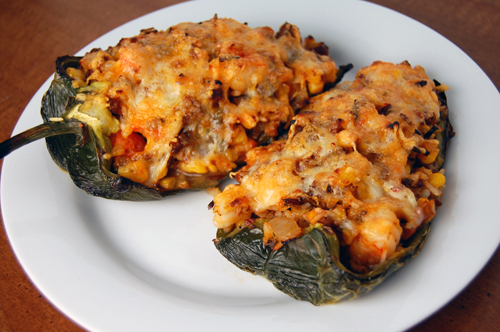 Poblano Stuffed with Chorizo, Shrimp and Rice Recipe