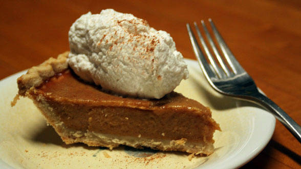 Pumpkin Pie with Almond Spiced Whipped Cream Recipe