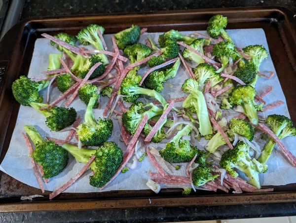 Roasted Broccoli with Crispy Salami, Parmesan and Balsamic Recipe