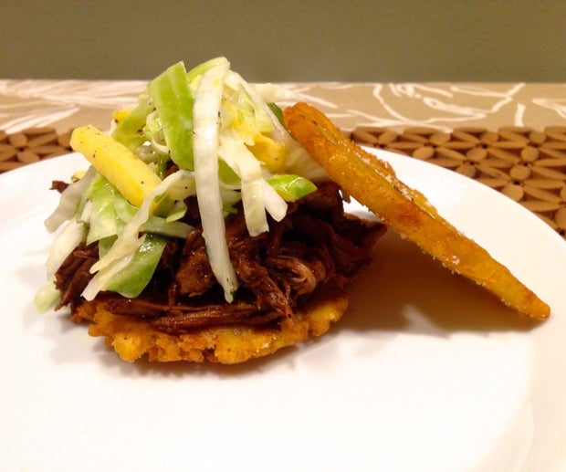 Sandy's Delightful Pulled Pork Patacon
