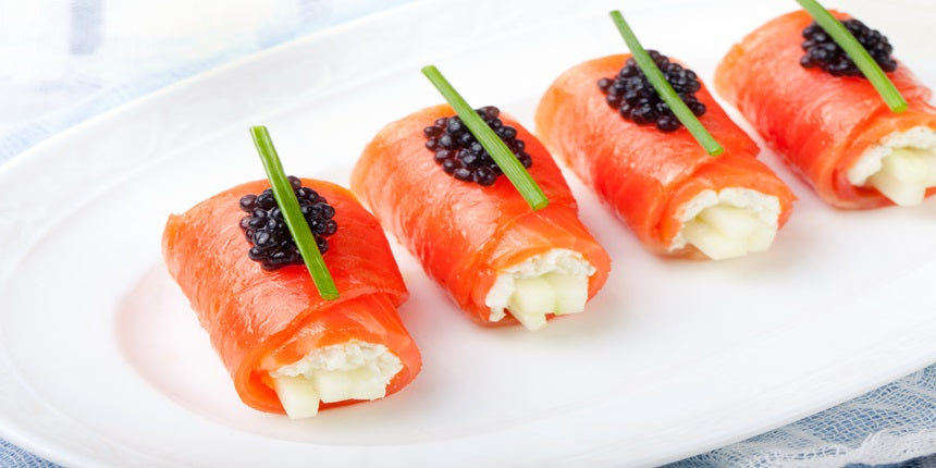 Smoked Salmon, Caviar and Cream Cheese Roll Ups Recipe