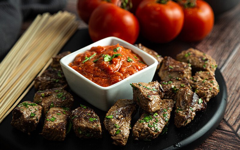 Steak Bites with Bloody Mary Dipping Sauce Recipe