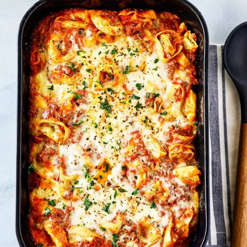 Cheesy Baked Tortellini Dish