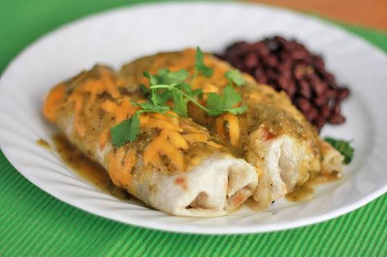 Green Chile Pork Burritos with Loads of Green Goodness