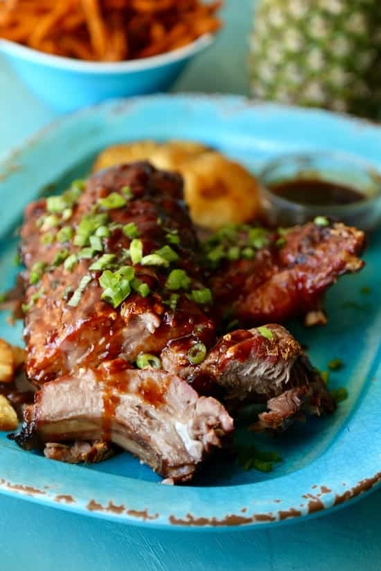 Grilled Buffalo Ribs with Pineapple-Moonshine BBQ Sauce Recipe