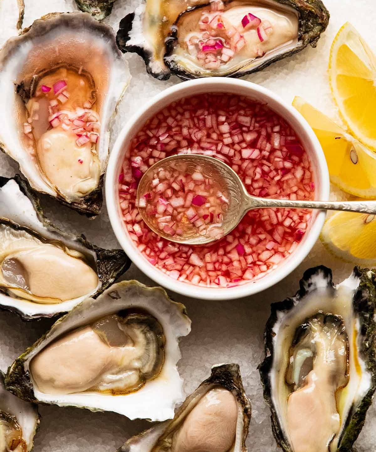 Oysters with a Classic Mignonette Sauce Recipe