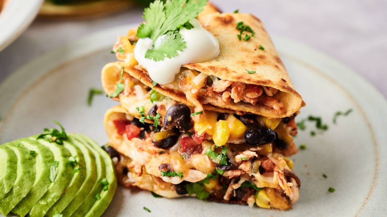 Roasted Chicken Breast with Cheddar-Jalapeno Quesadilla and Spicy Black Bean Sauce Recipe
