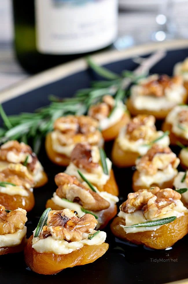 Roquefort Cheese and Toasted Walnuts with Dried Apricot and Pistachio Dust on Endive Spear Recipe