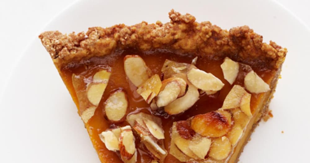 Amaretto Pumpkin Pie With Almond Praline