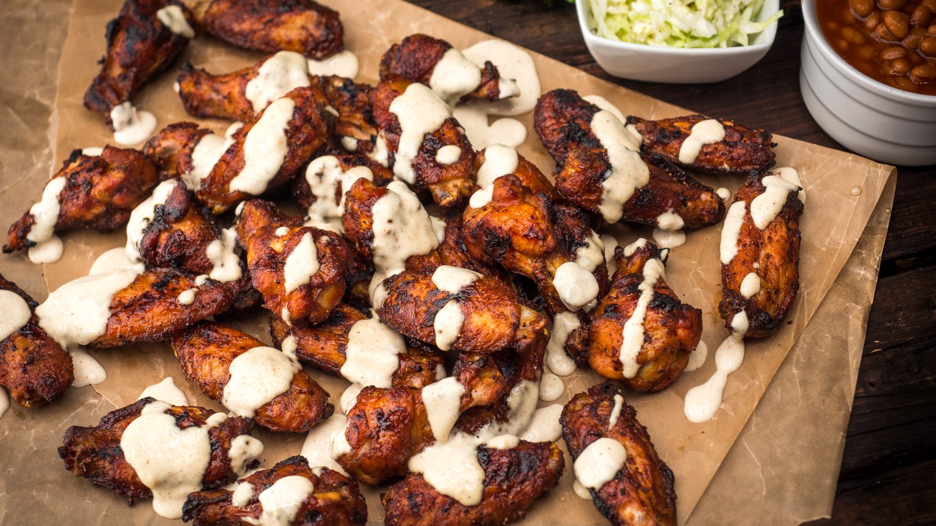 Baked Wings with Alabama White BBQ Sauce Recipe Kitchen