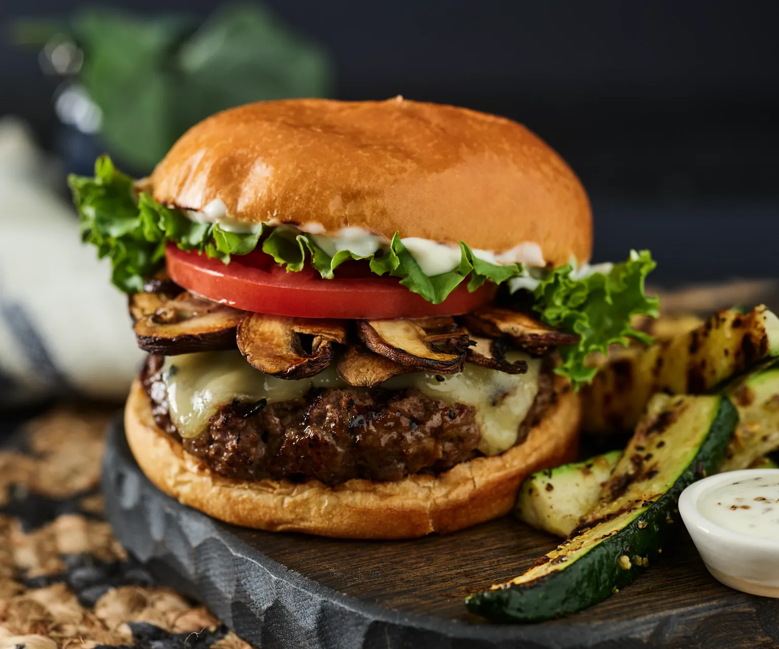 Beef Burgers with Mushrooms and Aioli Recipe