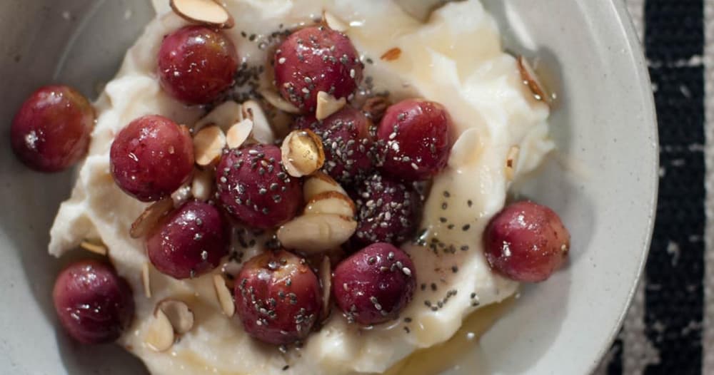 Blistered Grapes with Honey and Ricotta Recipe