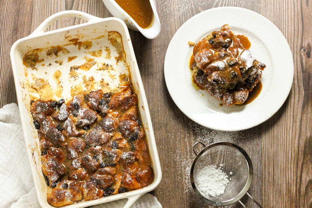 Brown Sugar Pudding with Hot Buttered-Rum Raisins Recipe