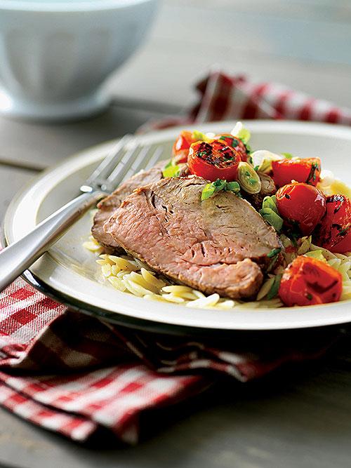 Char-Grilled Veal Tenderloin with Sun-Dried Tomato, Basil Beurre Blanc Sauce Recipe