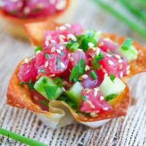 Crispy Wonton Cups with Tuna Salad Recipe