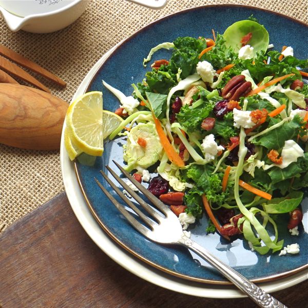 Crunchy Cabbage and Kale Salad with Garlic-Parmesan Vinaigrette