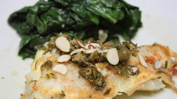 Flounder Francese with Toasted Almonds, Lemon and Capers Recipe