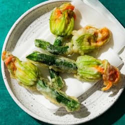 Fried Cheese-Stuffed Zucchini Blossoms Recipe
