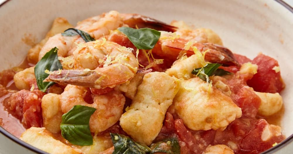 Gnocchi alla Sorrentina with Shrimp and Tomato Sauce by James Briscione