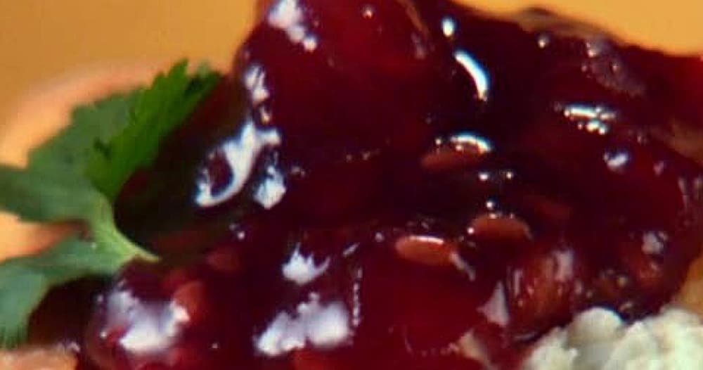 Goat Cheese Squares with Raspberry Chile Chutney Recipe