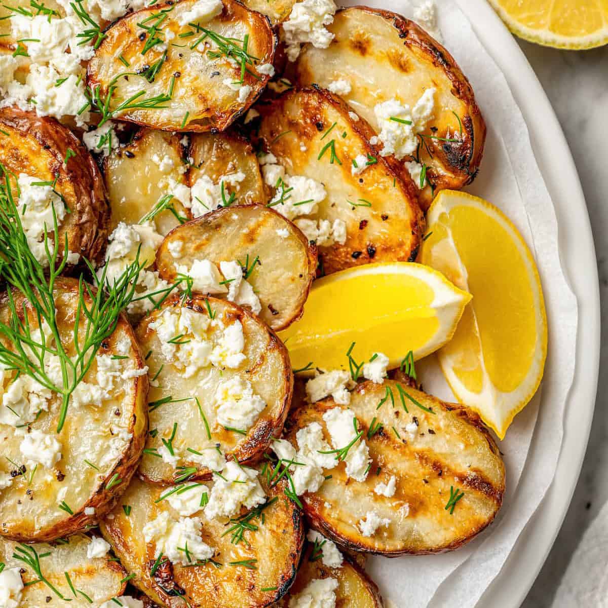 Grilled New Potatoes with Lemon, Garlic, and Rosemary Recipe