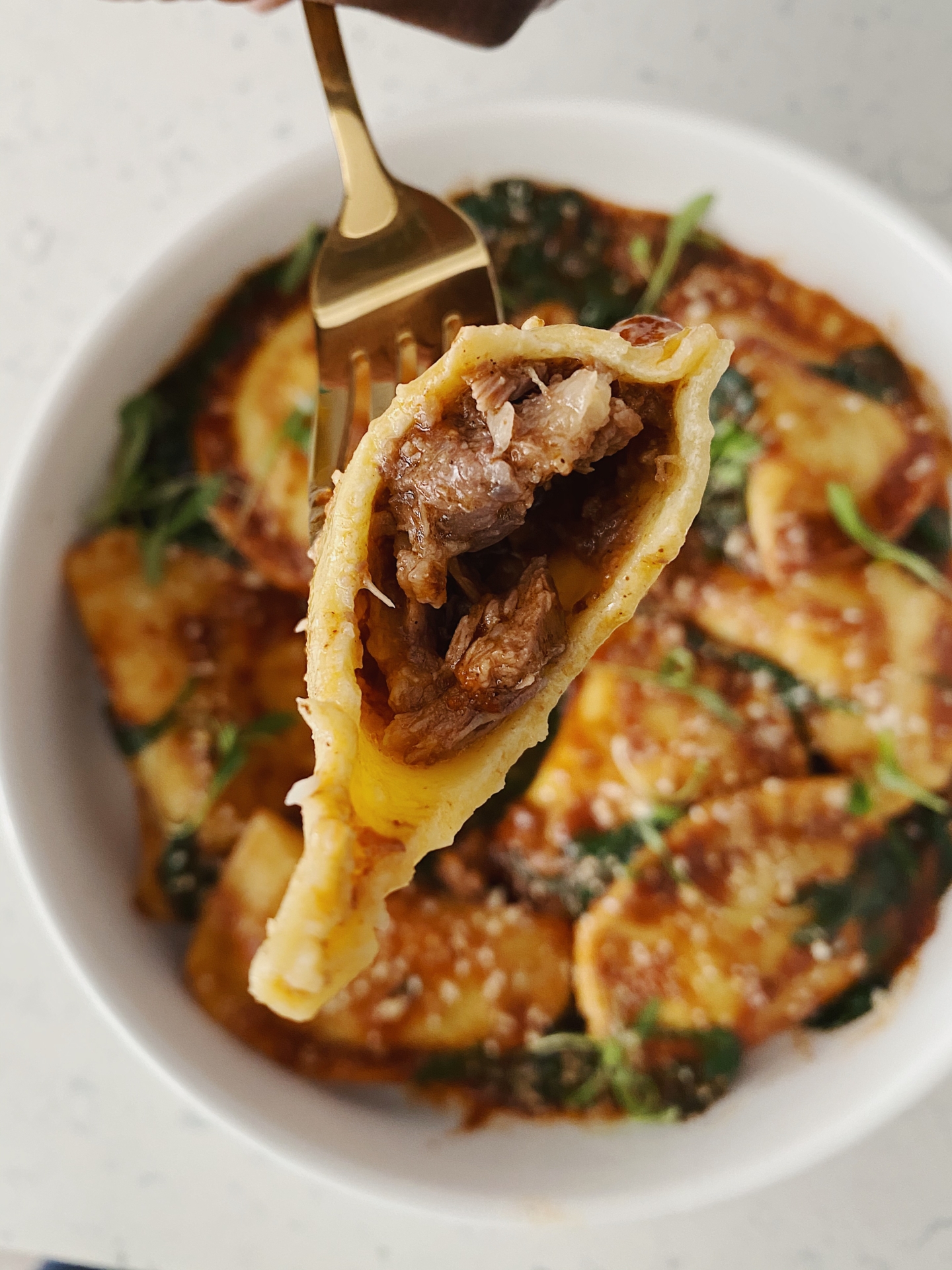 Homemade Tortelli Stuffed with Stewed Oxtail Recipe