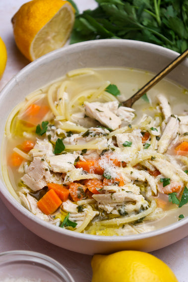 Lemon Chicken Soup with Spaghetti Recipe