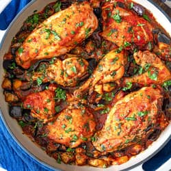 Mediterranean Grilled Chicken Thighs and Eggplant Recipe