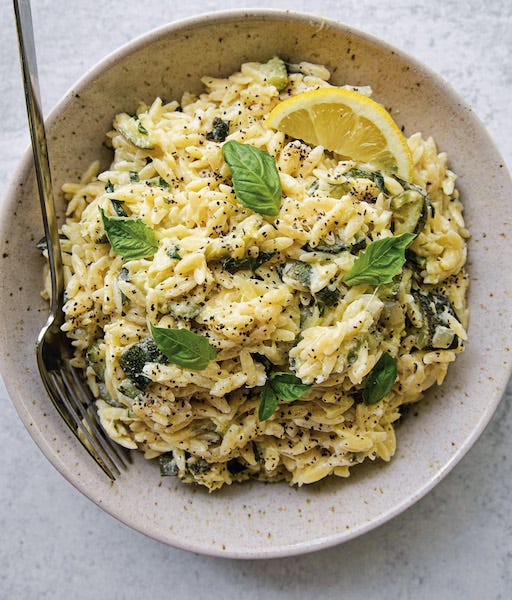 Orzo Pilaf with Goat Cheese Recipe