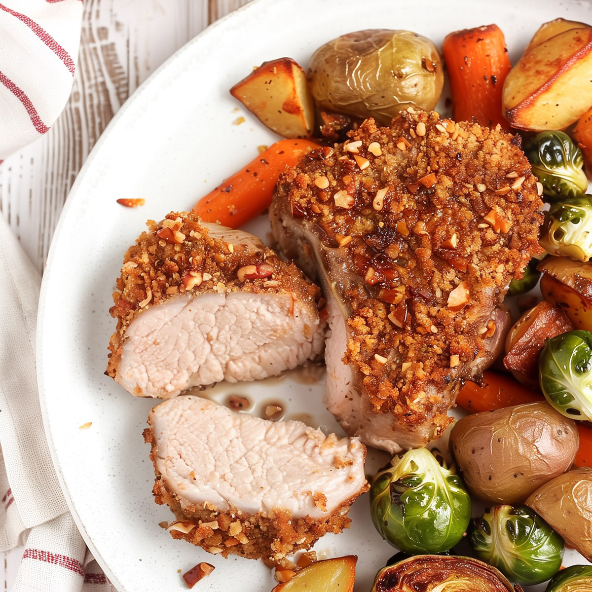Pecan Crusted Double-Cut Pork Chops Recipe