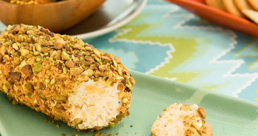 Pistachio-Coated Cheese Log Recipe