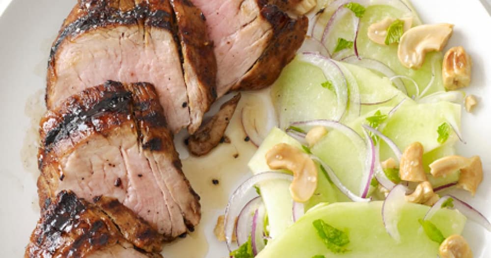 Pork Tenderloin with Melon Salad