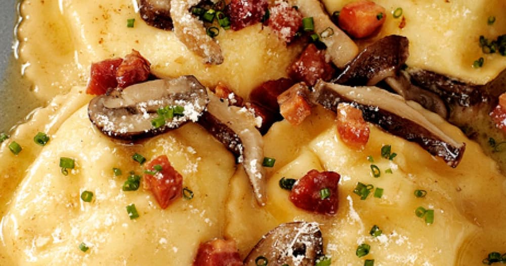 Ricotta-Taleggio Ravioli with Wild Mushroom Sauce Recipe