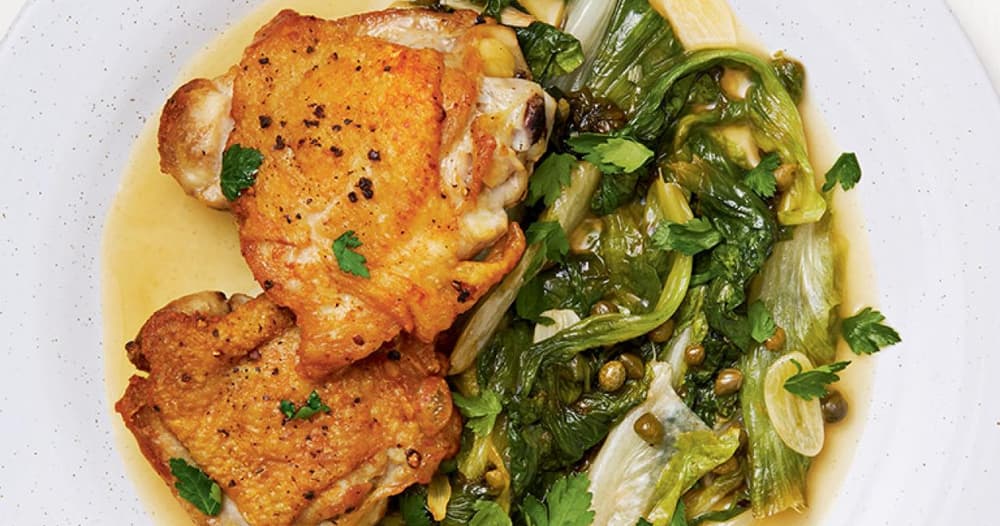 Skillet Chicken with Escarole Recipe