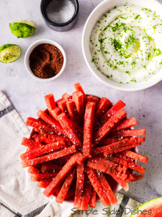 Spiced Watermelon Fries with Lime Crema Recipe