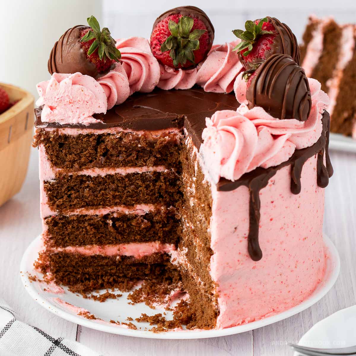 Strawberry Chocolate Layer Cake Recipe